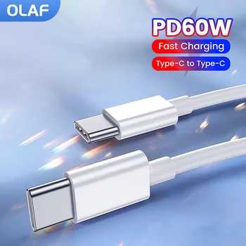 Olaf PD 60W Typ C Zu Typ C Kabel Schnelle Lade Daten Kabel Für Huawei Samsung Xiaomi Macbook iPad Draht 6A USB-C Zu USB-C Kabel