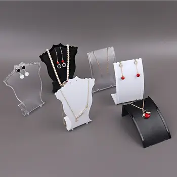 Neue Kunststoff Mannequin Halskette Display Büste Stehen Schmuck Halter Rack für Halskette Anhänger Ohrringe Display Stand Shelf