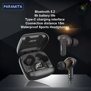 PARAMITA Drahtlose Bluetooth Kopfhörer BT5.2 Dual Dynamische Lautsprecher HIFI Sound Qualität, High-Definition-Anrufe Sport Wasserdichte
