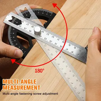 Aluminium Legierung Winkelmesser Holzbearbeitung Winkel Lineal Edge-Messung Kennzeichnung Lineal Metric Inchs Doppel-Skala Winkel Gauge