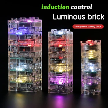 1PCS Induktion Control Leuchtenden Led-Leuchten Ziegel DIY Erleuchten Classic Blinken Bausteine Kompatibel mit lego