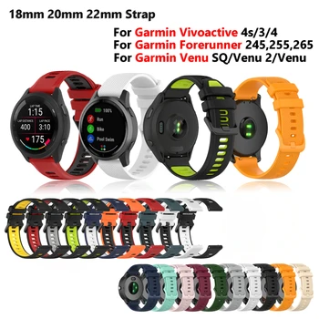 18 20 22mm Silikon Uhr Band Straps Für Garmin Vivoactive 3/4 Armband Forerunner 255 265 245 745 Venu 2 Plus SQ Armband