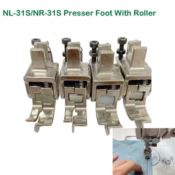 NEUE NL-31S NR-31S Links - /Rechts-Stitch In Ditch Guide Presser Fuß Mit Roller Für Taille Pack Industrielle Steppstichmaschinen Nähen