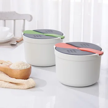 Mikrowelle Reiskocher Tragbare Lebensmittel Container Multifunktions Dampfer Reiskocher Bento-Lunch-Box Dampfenden Utensilien