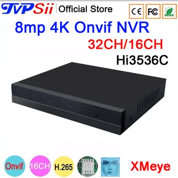 Hi3536C Xmeye Auido H. 265+ 8mp 4K 32CH 16CH 16 Kanal Gesicht Erkennung Onvif IP CCTV NVR DVR System Surveillance Video Recorder