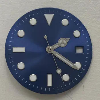 29mm Zifferblatt + Uhr Hände Uhr Zubehör Set Blau Leuchtende für 8215/8200/821A Mingzhu 2813 Bewegung
