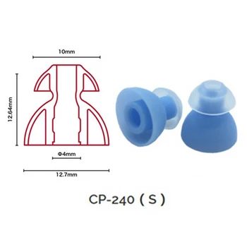 SpinFit TwinBlade CP240 S Größe 4,0 MM Doppel-Flansch Silikon-Ohrpassstücke für In-ear Kopfhörer (1 Paar)