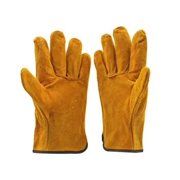 Ein Paar/Set Feuerfeste Dauerhaft Gelb Kuh Leder Schweißer Handschuhe Anti-Wärme Arbeit Sicherheit Handschuhe Für Schweißen Metall Hand Werkzeuge