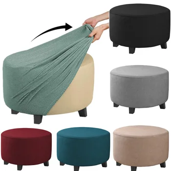 All-Inclusive-Runde Elastische Stuhl Abdeckung Spandex 360 Grad Hocker Protector Wohnzimmer Sofa Runde Ottomane Case Protector 