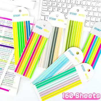 160 Blatt Geschrieben Transparent Sticky Notes Self-Adhesive Lesen Annotation für Bücher Notizblock Lesezeichen Memo Pad Index Tabs