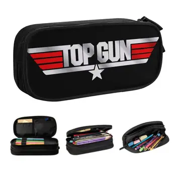 Cute Top Gun Bleistift Fällen für Mädchen Jungen Benutzerdefinierte American Film Große Lagerung Stift Tasche Box Schreibwaren