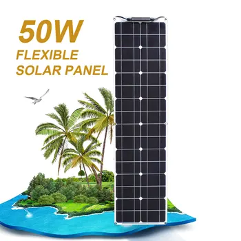 50 Watt Flexible Solar Panel 150w 200w Wasserdicht Schmal Monokristalline Solar Panels 12v 24v für Camping/Auto/Generator