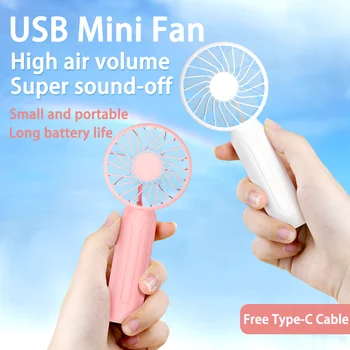 SAMIYOE USB Mini Handheld Fan Outdoor Mini Creative-Office-Schreibtische Mute Lade Tragbare Handheld-Fan Wiederaufladbare USB-Mini-Lüfter