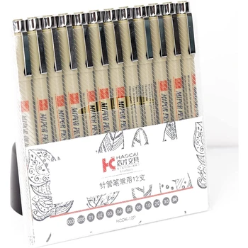 Pigment Liner Mikron Stift Wasserdicht Kunst Marker Pinsel Stift Hand-Gezogen Manga-Design Skizze Nadel Fineline Stift Liefert Schreibwaren