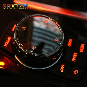 SRXTZM IDrive Auto Multimedia-Taste Knob Abdeckung Keramik Schwarz für BMW X1 F25 X3 X4 F15 X5 F16 X6 1 2 3 5 Serie F10 F20 F30 F34