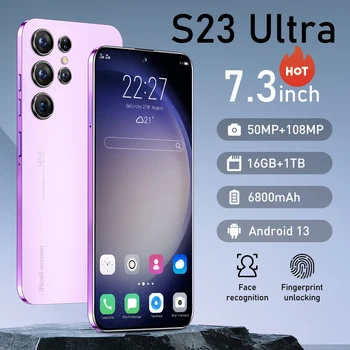 Heiße Neue S23 Ultra Smart phone 7.3 inch Volle Bildschirm, 4G/5G Handy 16 TB+1 TB 7800mAh Handys Celulares Globale Version