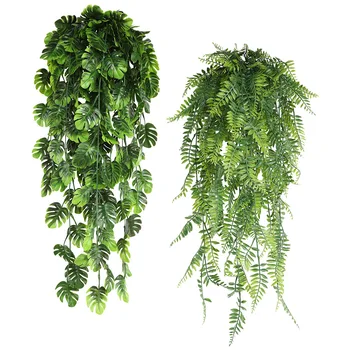 Künstliche Reben Pflanzen Hängende Wand Ivy Home Decor Gefälschte Schildkröte Zurück Blatt Persische Farn-Blätter Girlande Grün Rattan-Garten Dekor