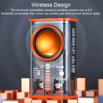 K07 Transparent Cyberpunk Mecha-TWS-Wireless-Bluetooth-Kompatibel Lautsprecher-Sound-Licht-Rhythmus Subwoofer Integrierte Stereo-Musik