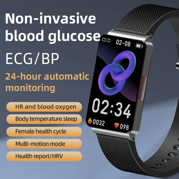 MIATA EKG+PPG Blutdruck Herz Rate Smartwatches Für Männer Non-invasive Blood Glucose Damen Fitness Armband Wasserdichte Armbanduhr