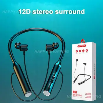 Headset In-Ohr Wasserdichte Sport Mit Mikrofon, Rauschunterdrückung Funk-Kopfhörer Earbuds 5.2 Magnetische Nackenbügel