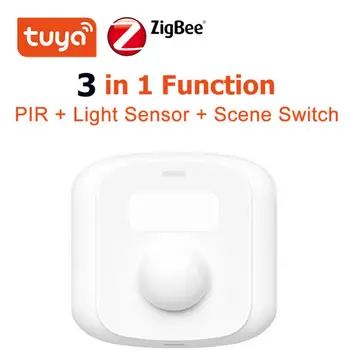 Tuya Wifi Zigbee Mini Menschlichen Bewegung, Bewegung, Körper PIR Sensor Licht Sensor Szene die Funktion der Schalter Smart Leben Home Security